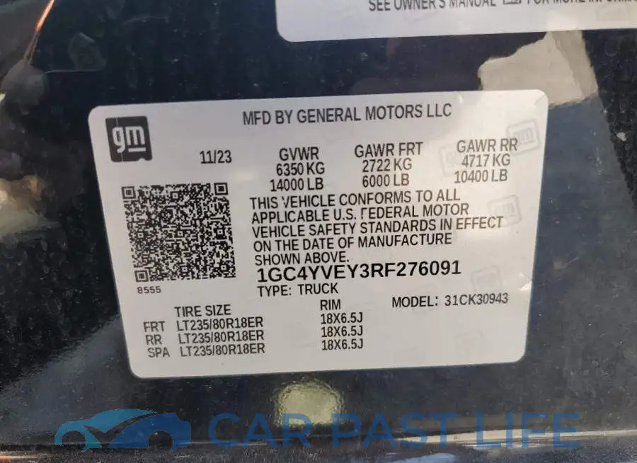 1GC4YVEY3RF276091# 13