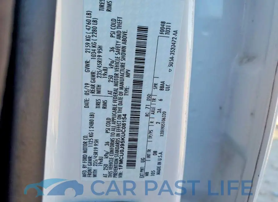 1FMCU0J95KUC08154# 13