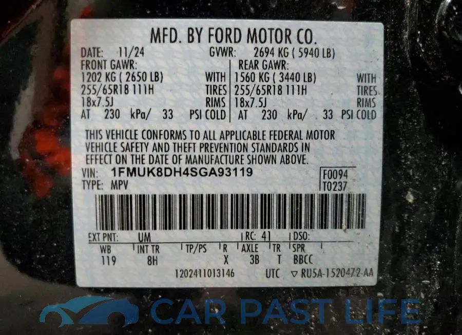 1FMUK8DH4SGA93119# 14