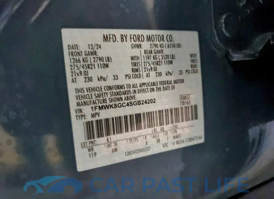 1FMWK8GC4SGB24202# 13
