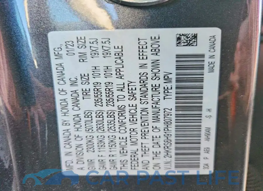 2HKRS6H91PH807972# 12