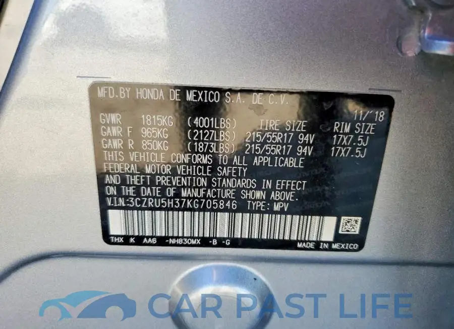 3CZRU5H37KG705846# 13
