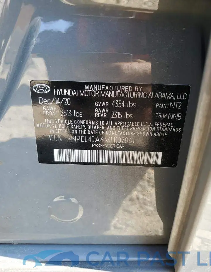 5NPEL4JA6MH102861# 12