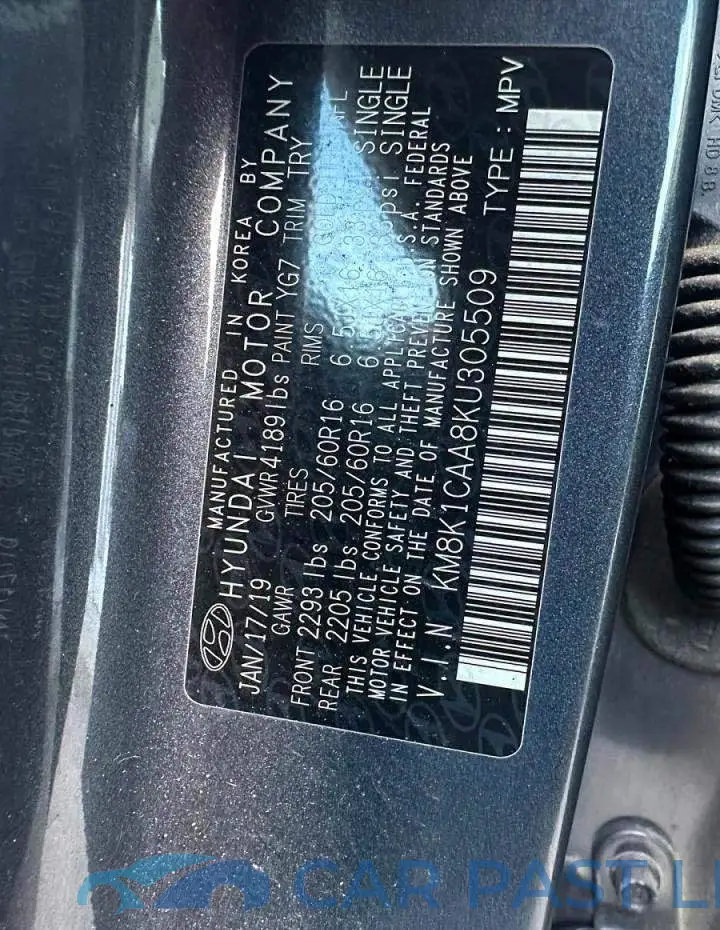 KM8K1CAA8KU305509# 10