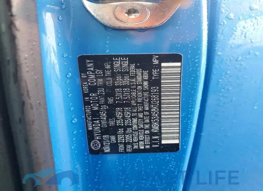 KM8K53A58KU268193# 12