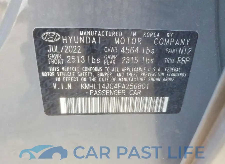 KMHL14JC4PA256801# 13