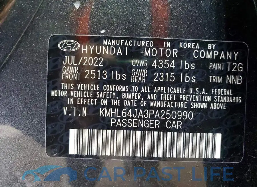 KMHL64JA3PA250990# 12