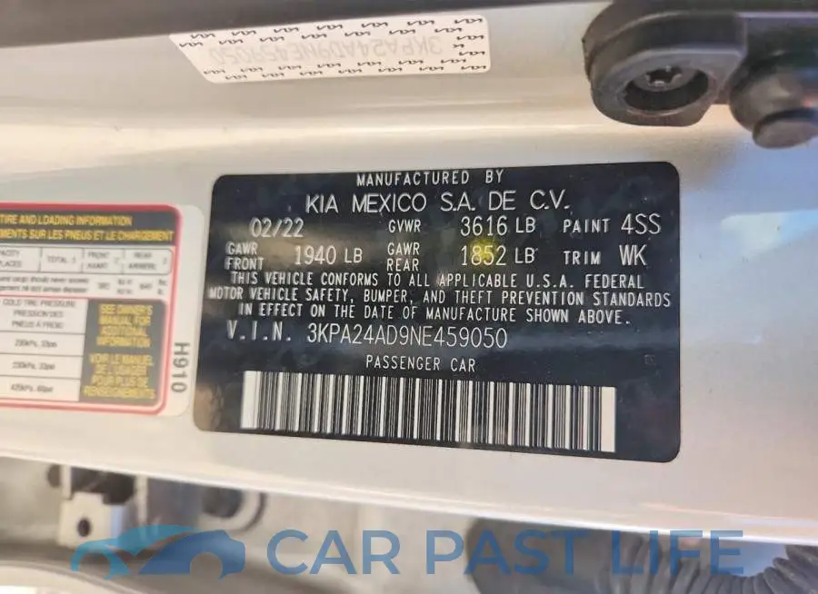 3KPA24AD9NE459050# 12