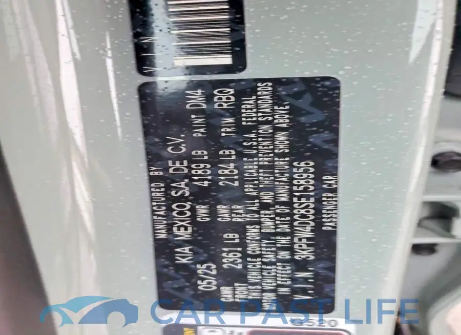 3KPFW4DC8SE158956# 12