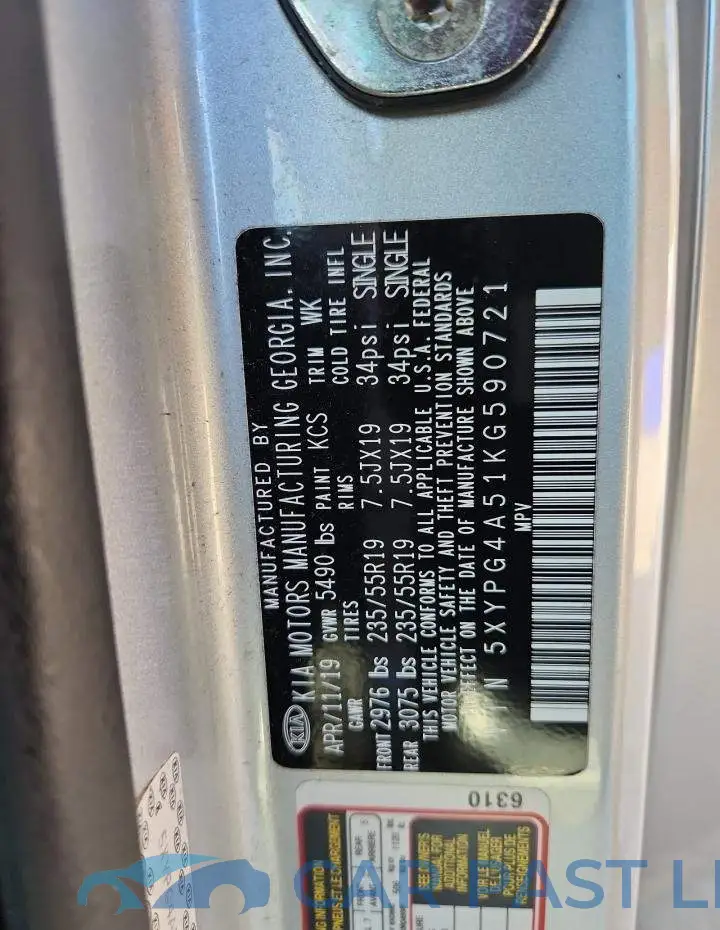 5XYPG4A51KG590721# 14