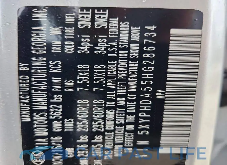 5XYPHDA55HG286734# 13