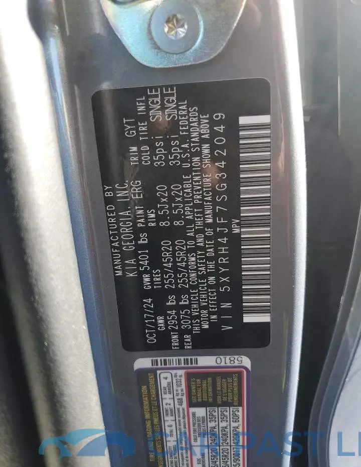 5XYRH4JF7SG342049# 14