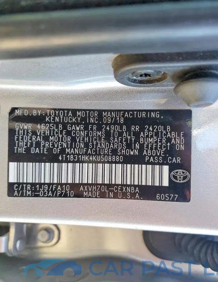 4T1B31HK4KU508880# 12