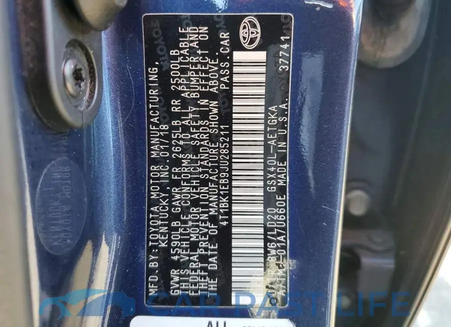 4T1BK1EB9JU285211# 13