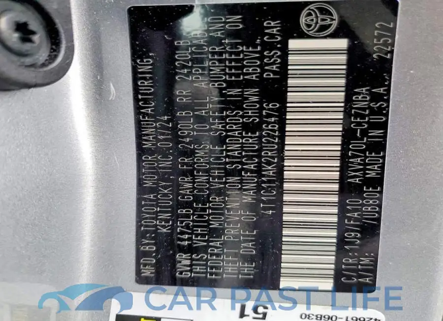 4T1C11AK2RU226476# 12