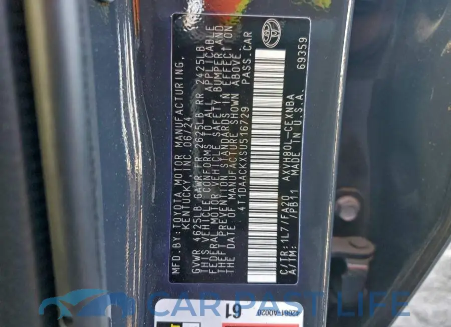 4T1DAACKXSU516729# 12