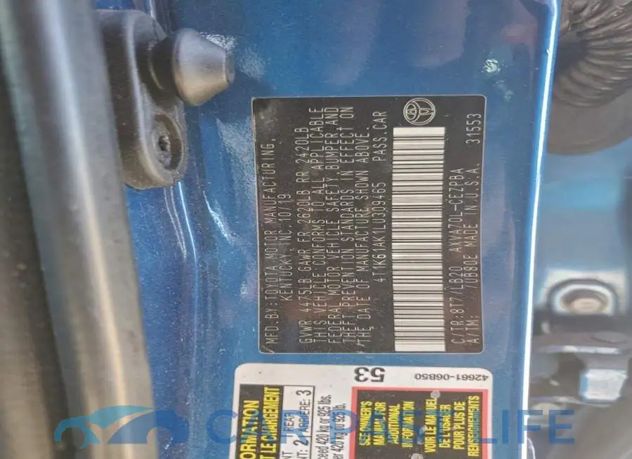4T1K61AK1LU309465# 12