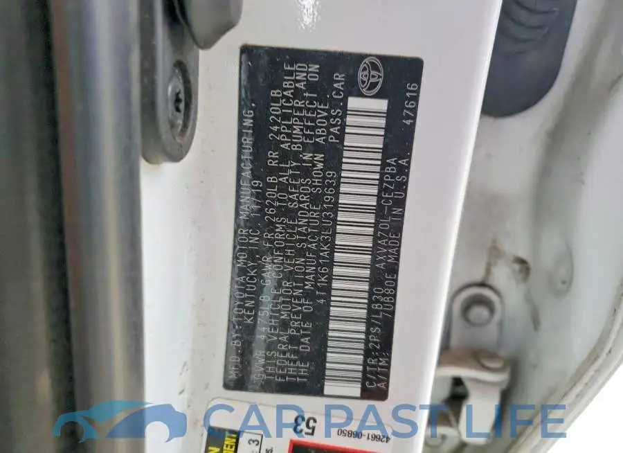 4T1K61AK3LU319639# 12