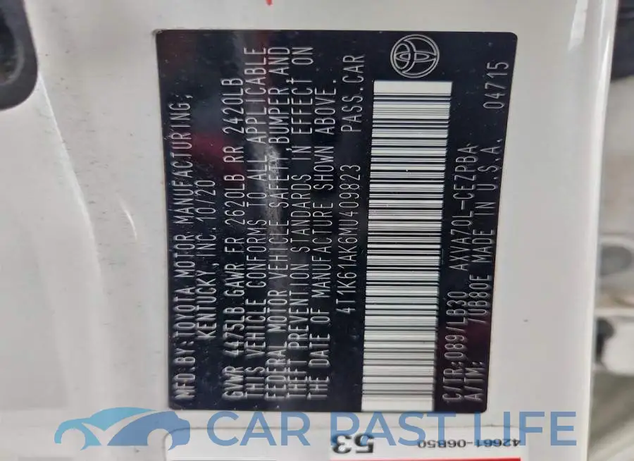 4T1K61AK6MU409823# 12