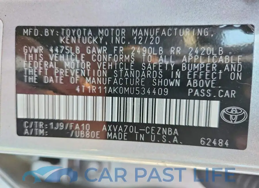4T1R11AK0MU534409# 13