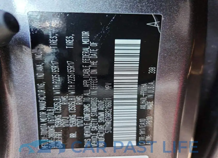 5TDYRKEC6RS216601# 9