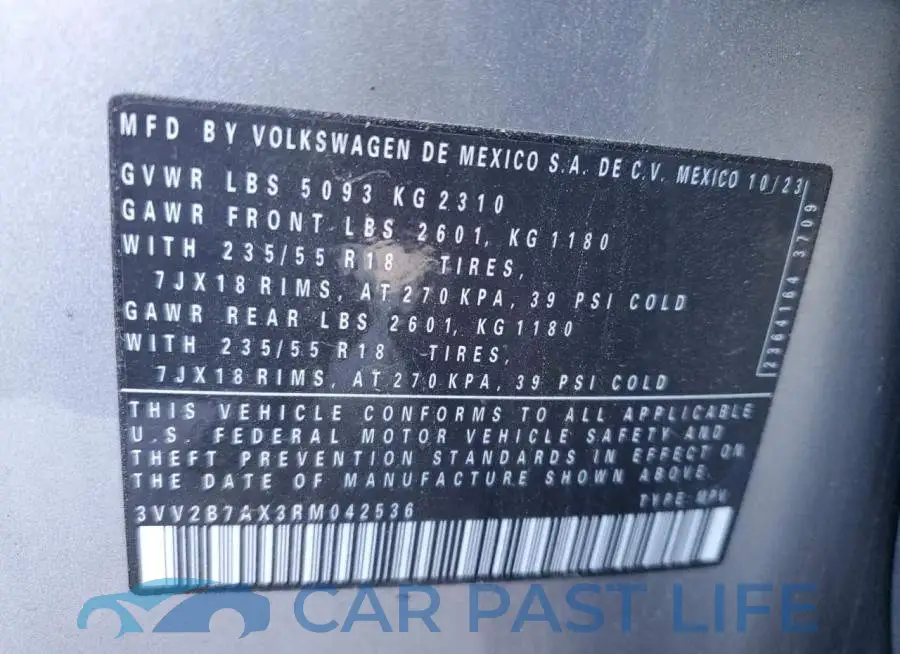 3VV2B7AX3RM042536# 13