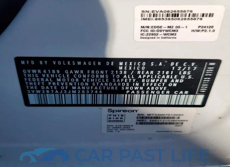 3VW2B7AJ3JM263744# 12