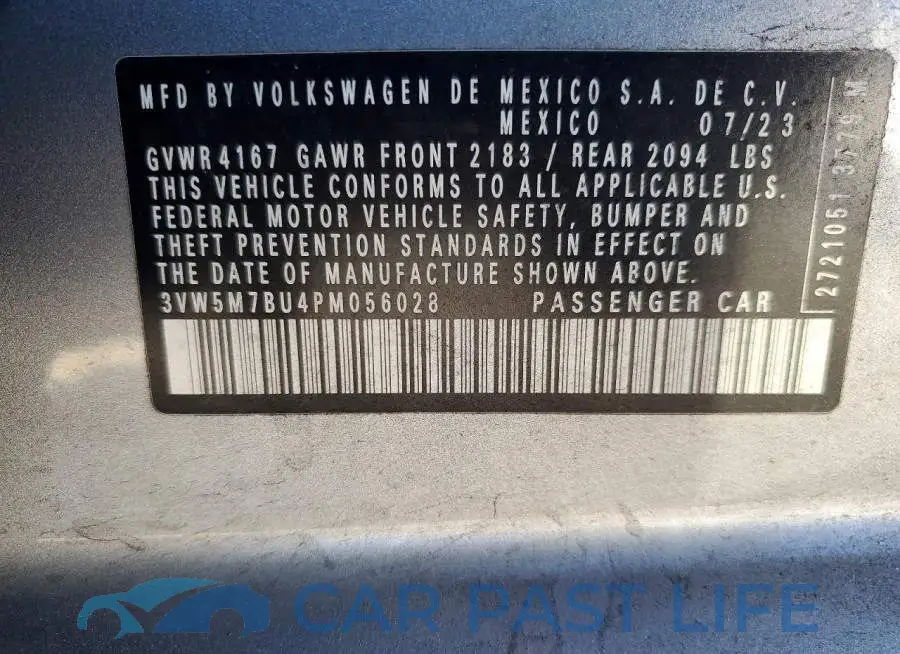 3VW5M7BU4PM056028# 12
