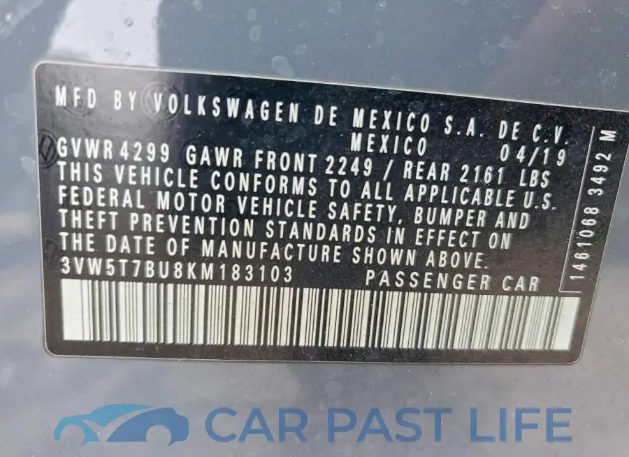 3VW5T7BU8KM183103# 12