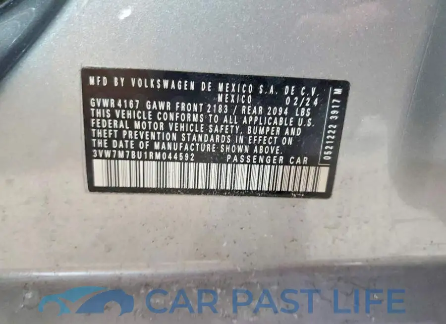 3VW7M7BU1RM044592# 12
