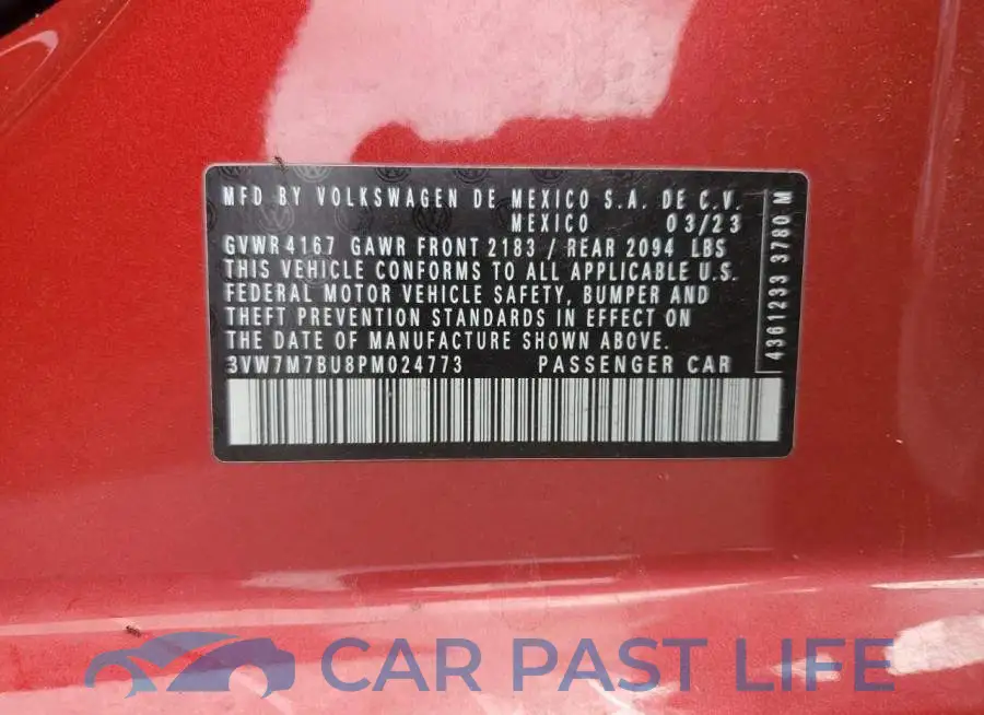 3VW7M7BU8PM024773# 13