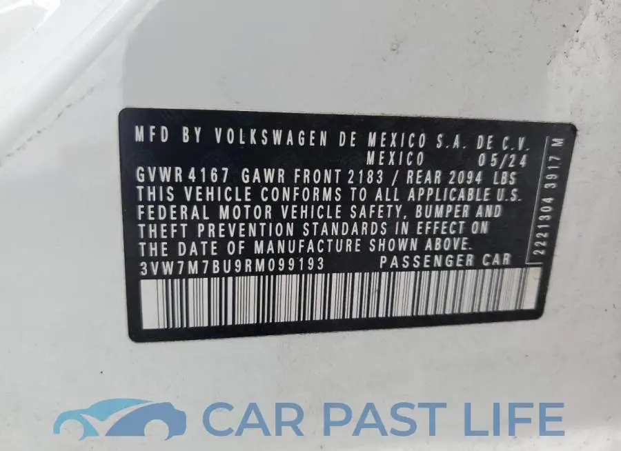 3VW7M7BU9RM099193# 12