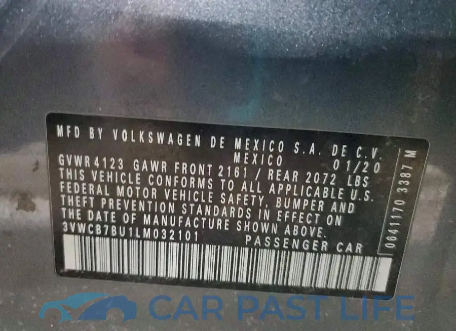 3VWCB7BU1LM032101# 13