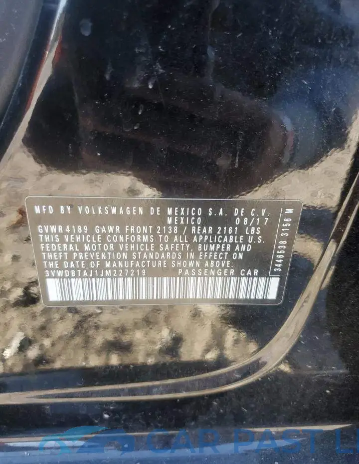 3VWDB7AJ1JM227219# 13