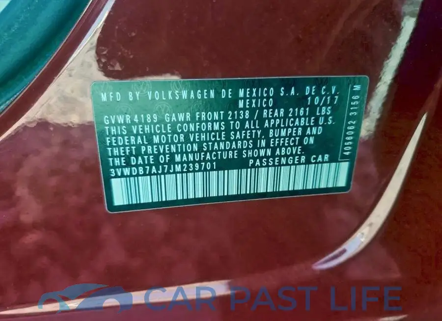 3VWDB7AJ7JM239701# 12