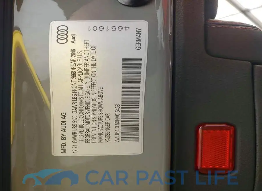 WAUB4CF5XNA015458# 13