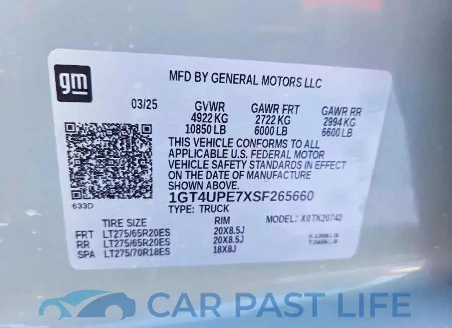 1GT4UPE7XSF265660# 13
