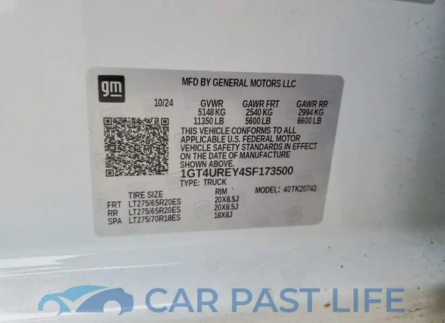 1GT4UREY4SF173500# 12