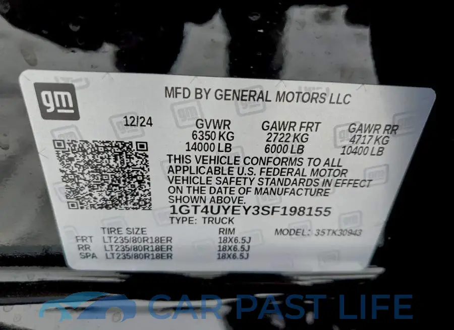 1GT4UYEY3SF198155# 12