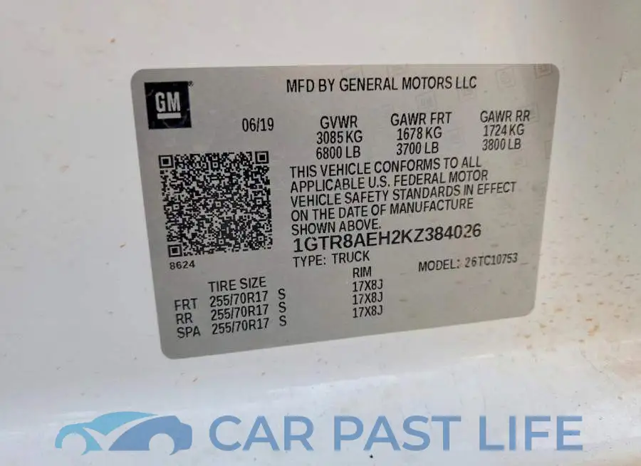 1GTR8AEH2KZ384026# 12