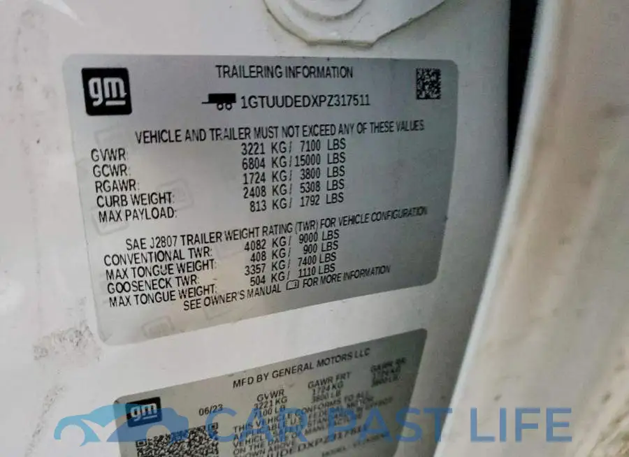 1GTUUDEDXPZ317511# 12