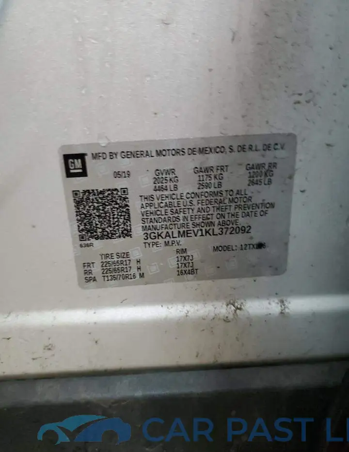 3GKALMEV1KL372092# 14