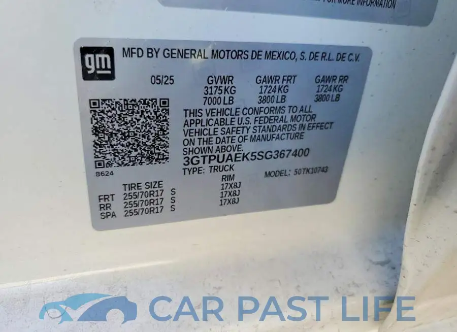 3GTPUAEK5SG367400# 12