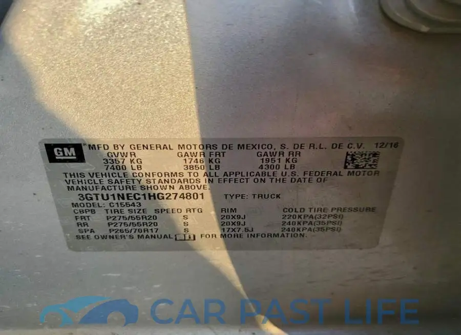 3GTU1NEC1HG274801# 12