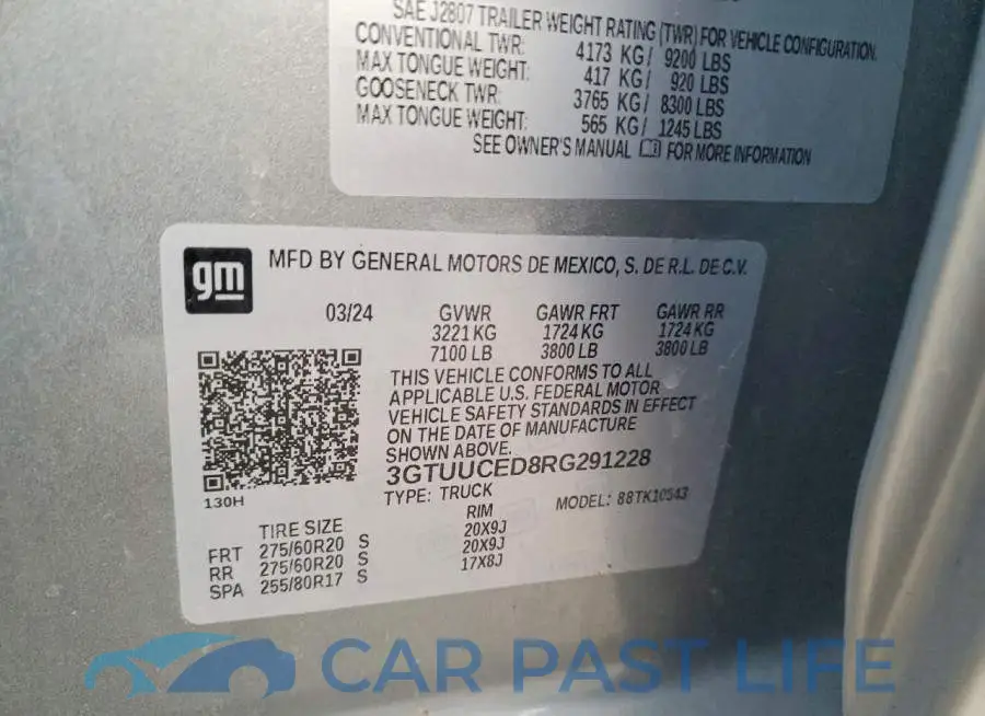3GTUUCED8RG291228# 12