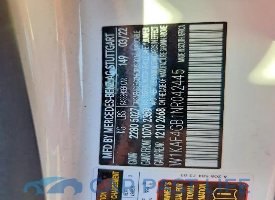 W1KAF4GB1NR042445# 12