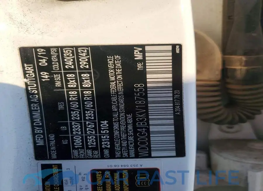 WDC0G4JB3KV187558# 13