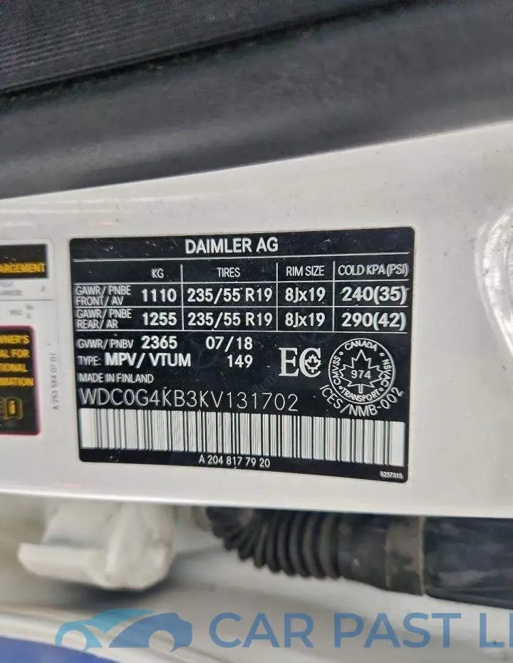 WDC0G4KB3KV131702# 13
