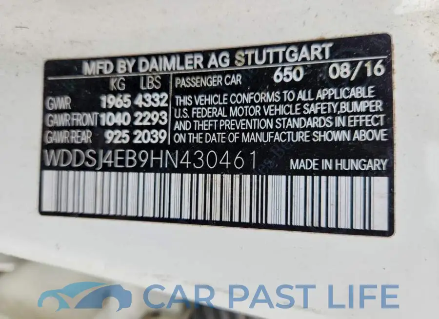 WDDSJ4EB9HN430461# 12