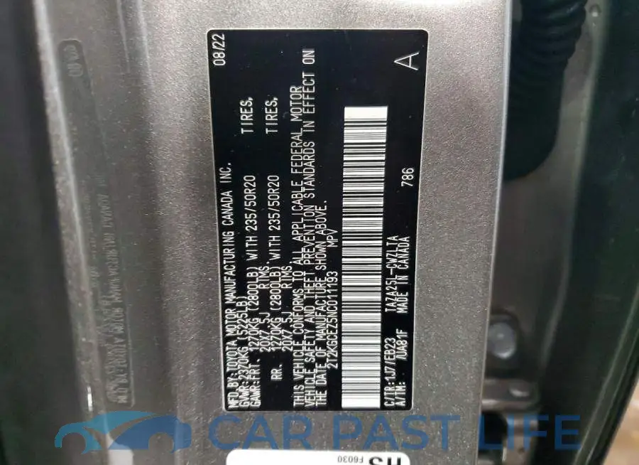 2T2KGCEZ5NC011193# 13